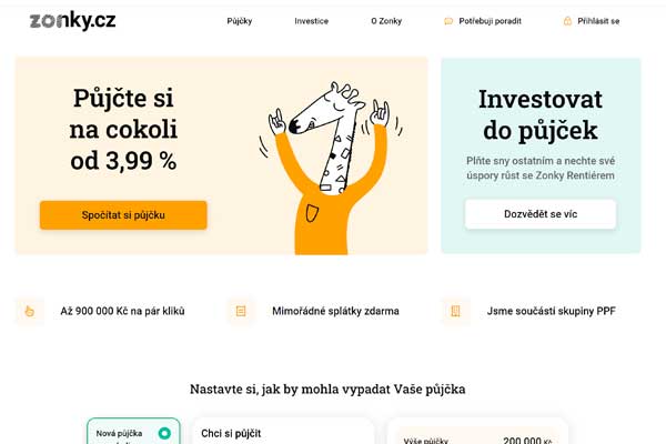 Náhled webu Zonky.cz